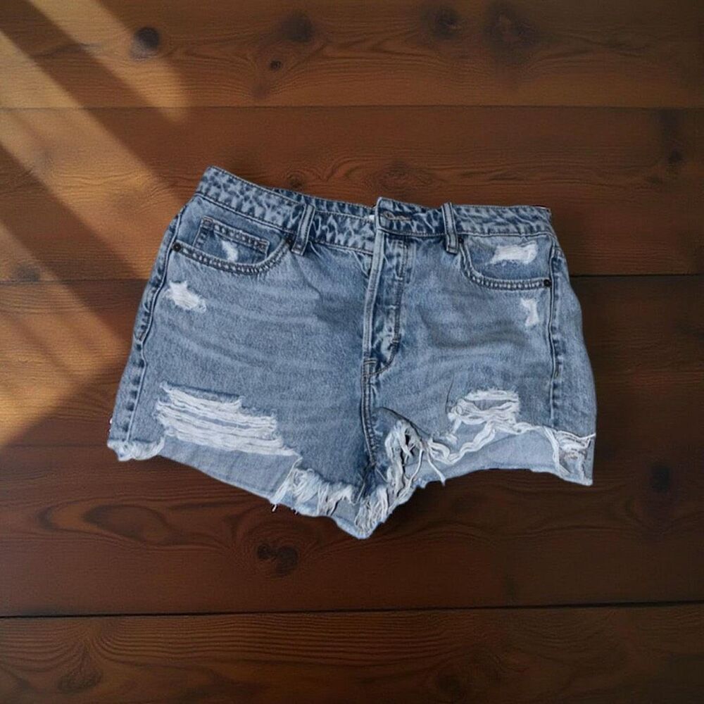 Hidden Hi Rise Cut Off Denim Shorts Size Large Waist 29” #16